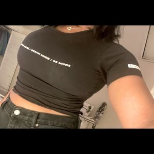 Black alphalete crop top